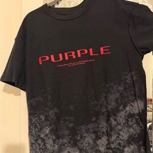 Purple Brand Men's Black and Gray Tie-Dye Tee